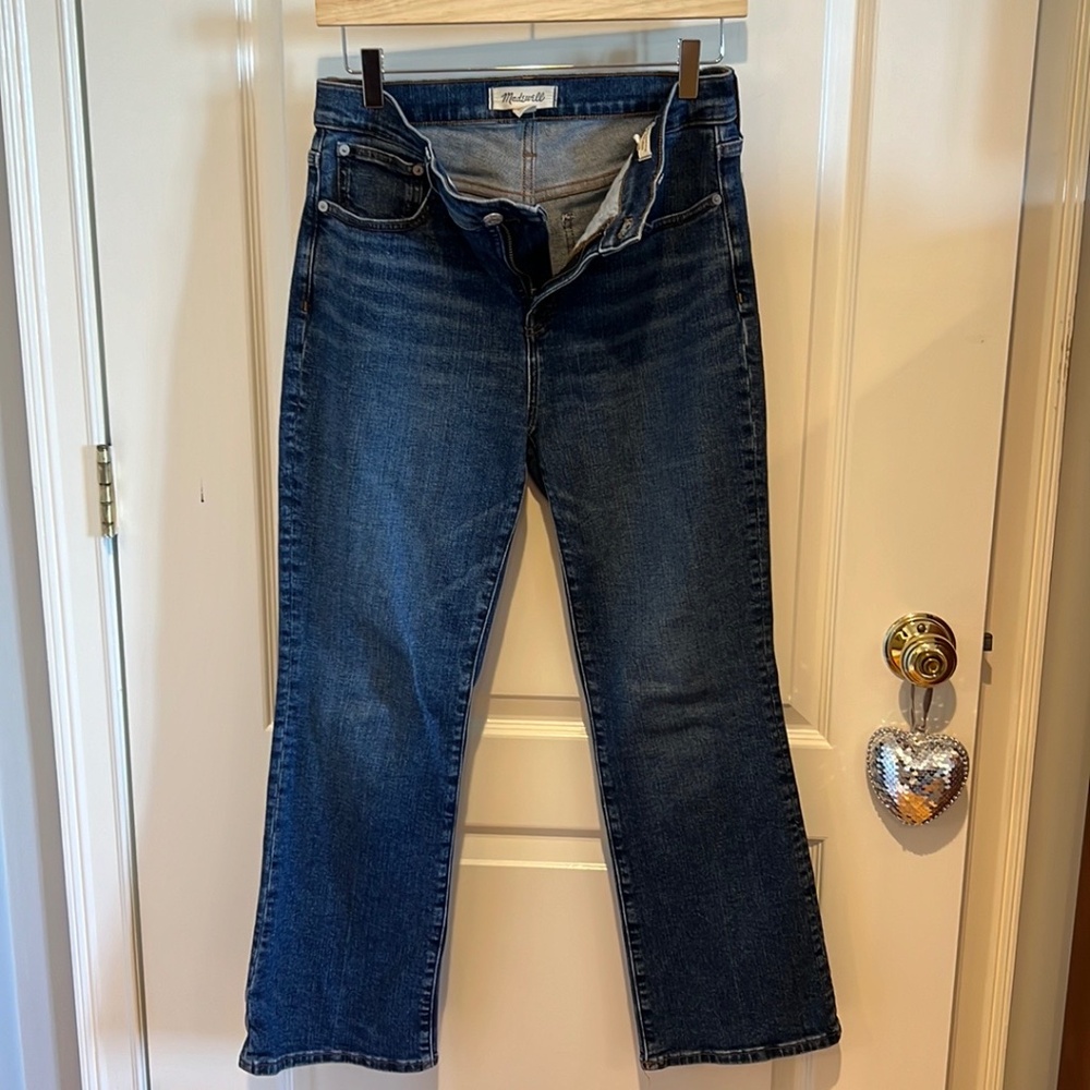 Madewell Midrise Kick Out Crop Jeans in Arlen Wash